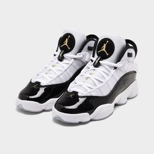 Air Jordan 6 Rings Black White Metallic Gold Size Youth 5.5 / W7 Unisex